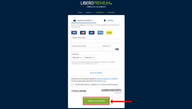 Pagamento Libero Mail Personal