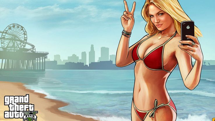 Personaggio femminile in posa tipica di GTAV