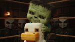 La scena chicken jockey in Un film Minecraft