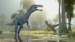 Dinosauri ricostruiti in 3D mentre camminano nella natura