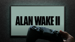 Alan Wake copertina videogioco su sfondo tv