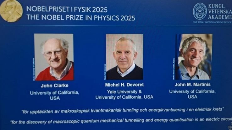 I tre vincitori del Nobel per la Fisica 2025