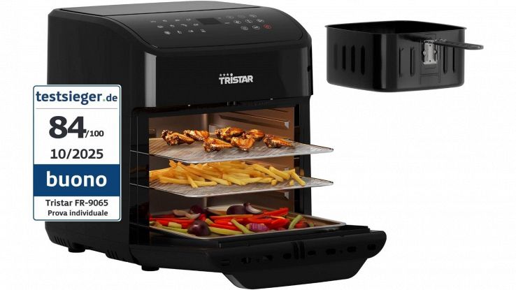 Mini forno e friggitrice ad aria con 12 programmi, ora sotto i 100€