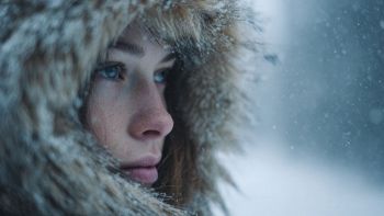 Donna vestita per affrontare un gran freddo