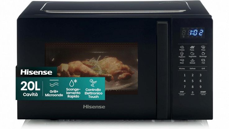 Hisense, scende sotto i 100€ il forno a microonde con grill da 20L