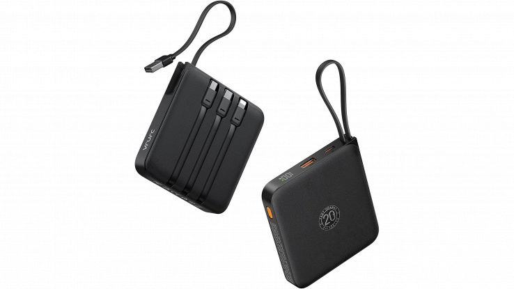 Amazon, da prendere al volo il power bank compatto con cavi integrati