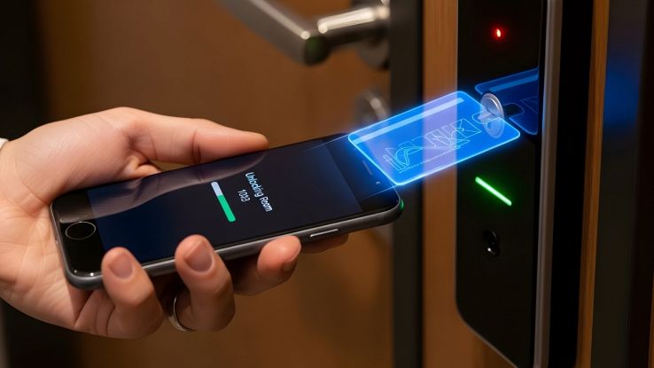 Serratura hotel apertura con smartphone