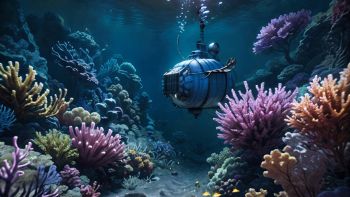 Veicolo sottomarino esplora un fondale