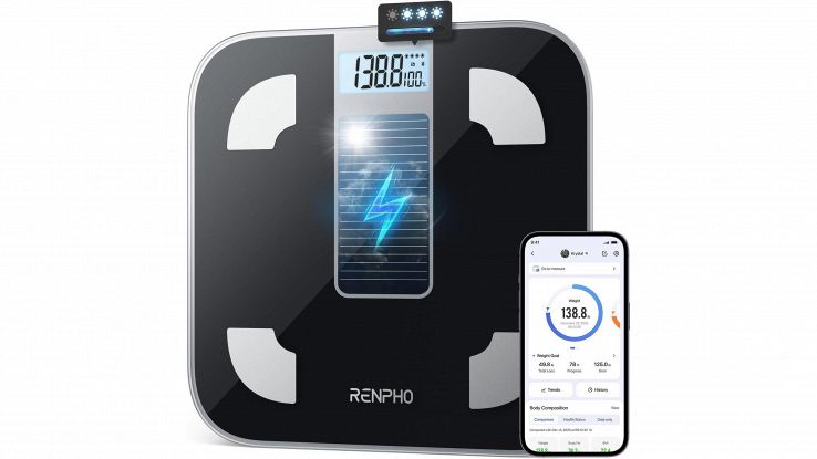 Bilancia pesapersone RENPHO Digitale Solar su Amazon