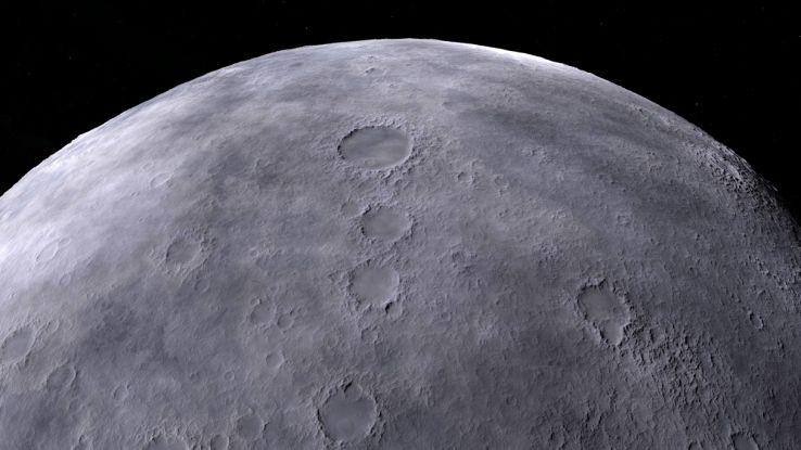 Particolare ravvicinato superficie lunare