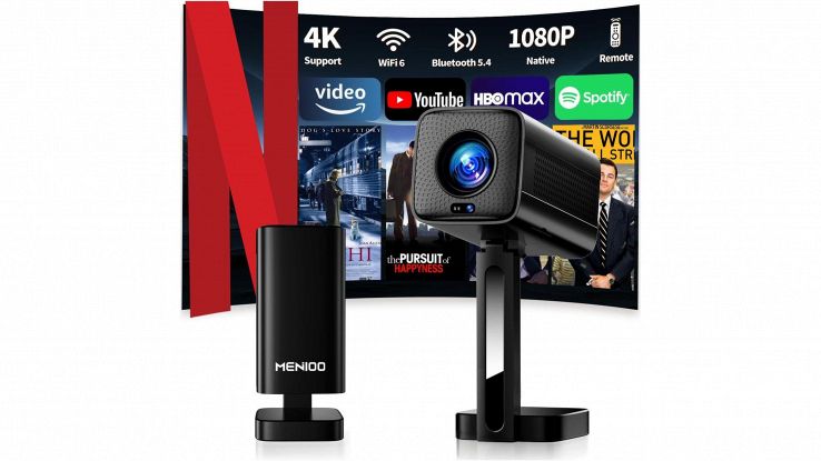 Mini proiettore MENIOO Mini Projector 4K nero su Amazon