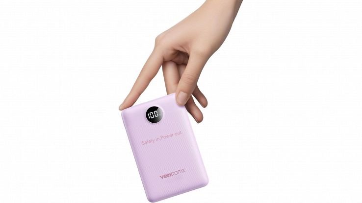 Power bank VEEKTOMX 10000mAh viola su Amazon