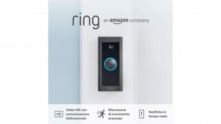 Ring Videocitofono cablato (Video Doorbell Wired) + Videocamera interna