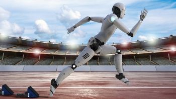 Robot corre in pista