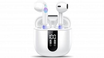 Cuffie Bluetooth TIMU true wireless nere con custodia LED