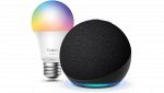 Echo Dot 5ª generazione antracite con lampadina LED smart Tapo L530EA