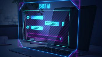 Chat intelligenza artificiale colori neon