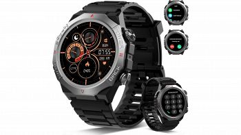 Smartwatch Atheewon rugged uomo donna nero con display HD
