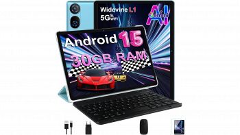 DMOAO Tablet 10 Pollici blu con tastiera e mouse