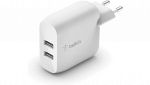 Belkin doppio caricabatteria da parete USB-A da 24 W bianco