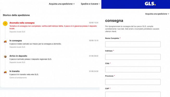 Gli step della truffa GLS