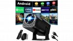 Nonete Proiettore 1080P 4K mini videoproiettore portatile nero
