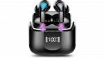 Ordtop Cuffie Bluetooth true wireless nere con custodia e display LED