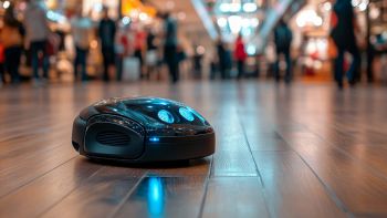 Luogo pubblico con robot aspirapolvere