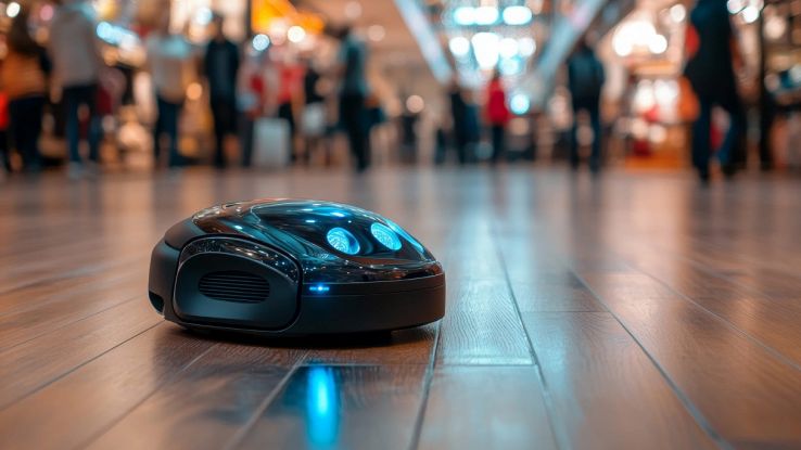 Luogo pubblico con robot aspirapolvere