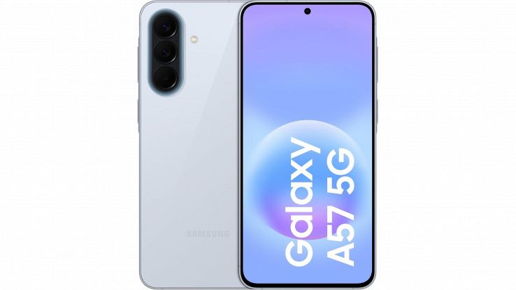 Samsung Galaxy A57 5G smartphone colore Awesome Icyblue