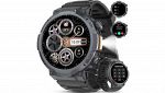 TIMU Orologio Smartwatch Uomo rugged con display AMOLED nero