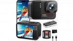 4K 60FPS 48MP Action Cam Euorosi nera con custodia impermeabile