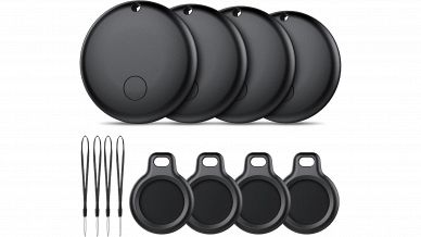 Android Smart Tag Ajblg nero con custodia protettiva