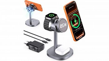 Caricatore wireless Augnner 3 in 1 per iPhone Apple Watch e AirPods
