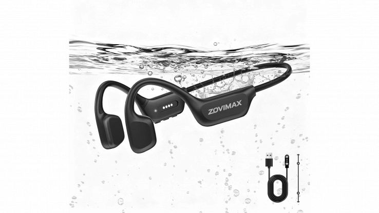 Cuffie a conduzione ossea ZOVIMAX per nuoto IP68 nere