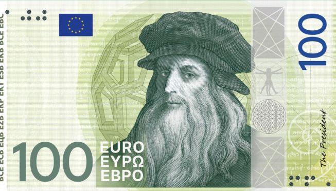 Una delle banconote proposte alla BCE
