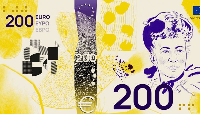 Una delle banconote proposte alla BCE