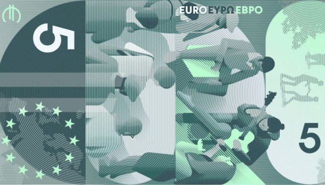 Una delle banconote proposte alla BCE