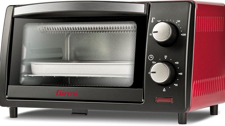 Forno elettrico Girmi FE10 compatto nero e rosso