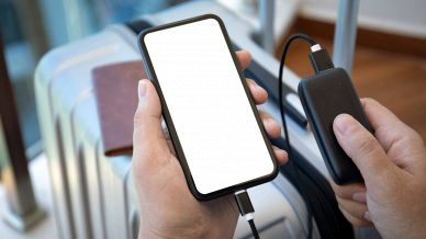 Una power bank in viaggio