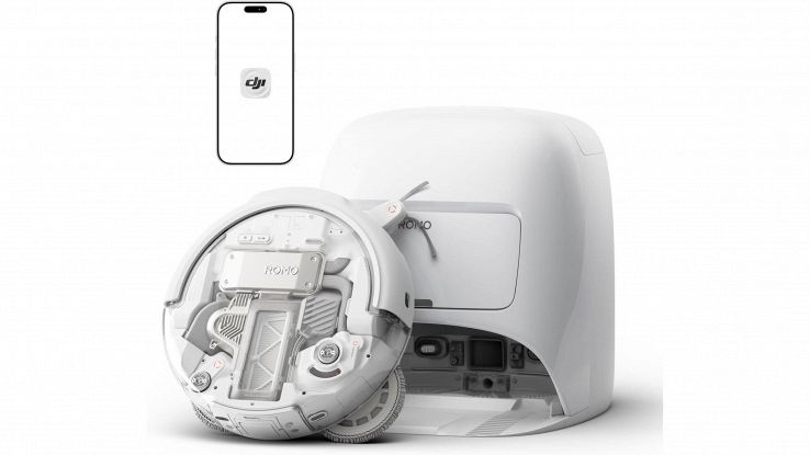 Robot aspirapolvere DJI ROMO A con stazione base autopulente