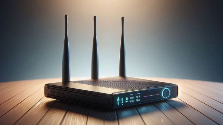 Luce calda circonda router acceso