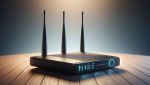 Luce calda circonda router acceso