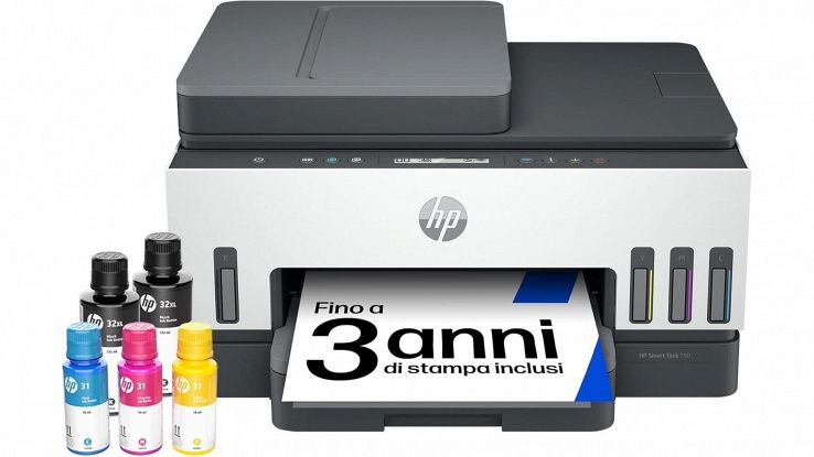 Stampante multifunzione HP Smart Tank Plus 7305 grigia