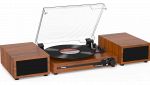 Udreamer Giradischi vintage con altoparlanti stereo marrone