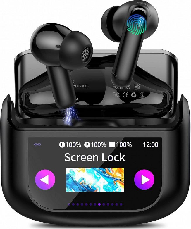AI Cuffie Traduzione QXUFV nere con schermo LED