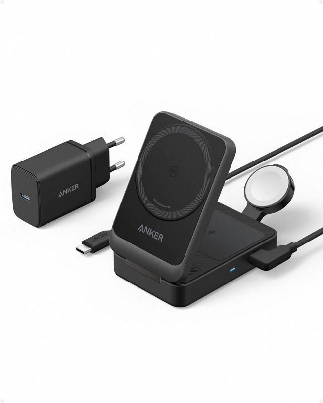Anker MagGo Caricatore Wireless 3 in 1 nero