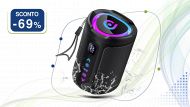 Cassa Bluetooth Aowoka portatile con luci LED
