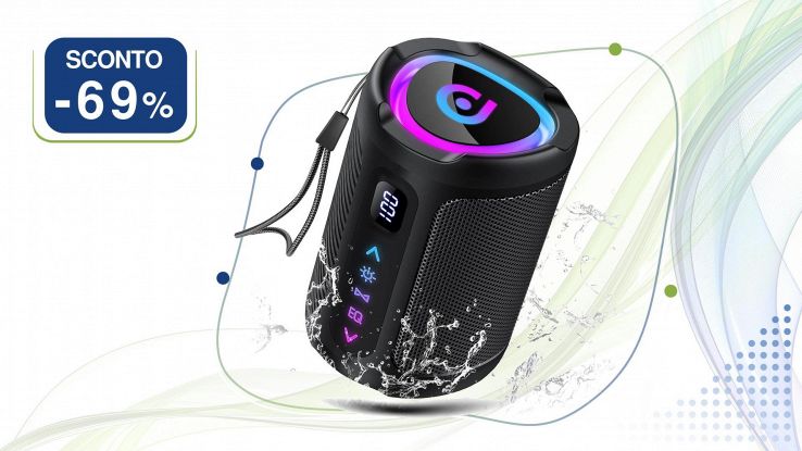 Cassa Bluetooth Aowoka portatile con luci LED