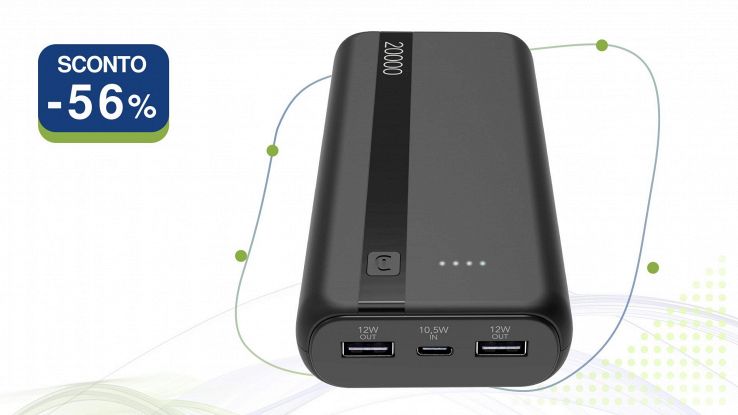 Cellularline Power Bank 20000 nero